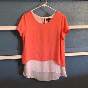 ANA shirt size L ( coral and white )